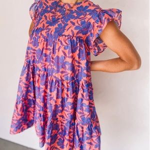 Olivaceous tiered babydoll dress